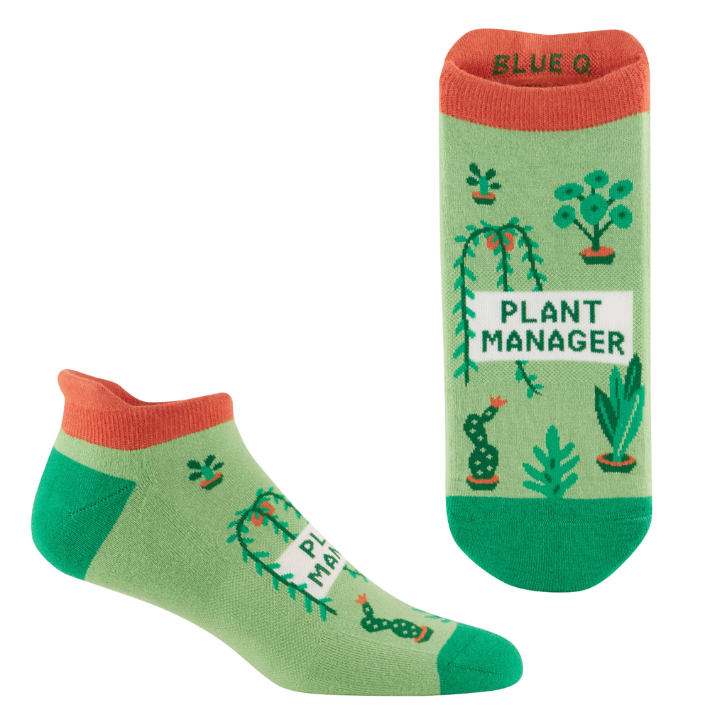 L/XL Plant Manager Sneaker Socks - Unisex Blue Q Apparel & Accessories - Socks - Adult - Unisex