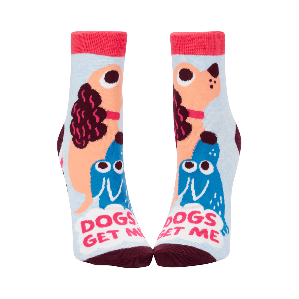 Dogs Gets Me Ankle Socks - Womens Blue Q Apparel & Accessories - Socks - Adult - Womens