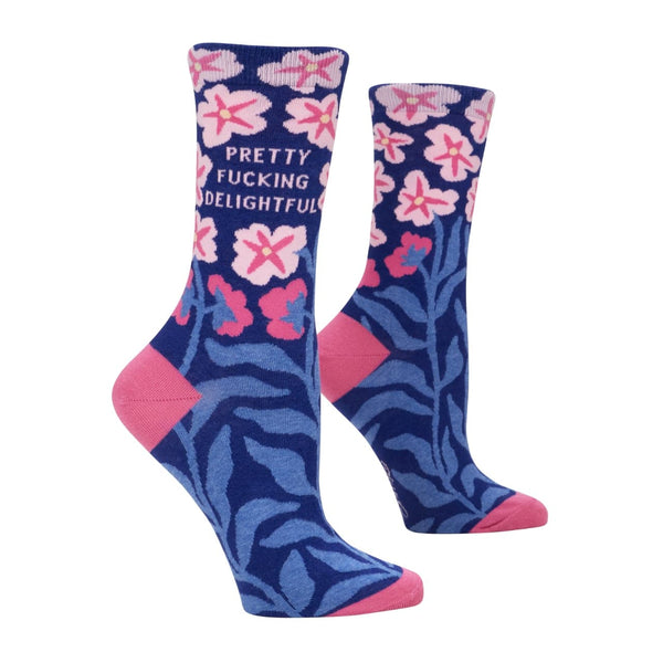 F*cking Delightful Crew Socks - Womens Blue Q Apparel & Accessories - Socks - Adult - Womens