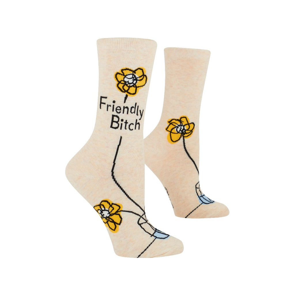 Friendly Bitch Crew Socks - Womens Blue Q Apparel & Accessories - Socks - Adult - Womens