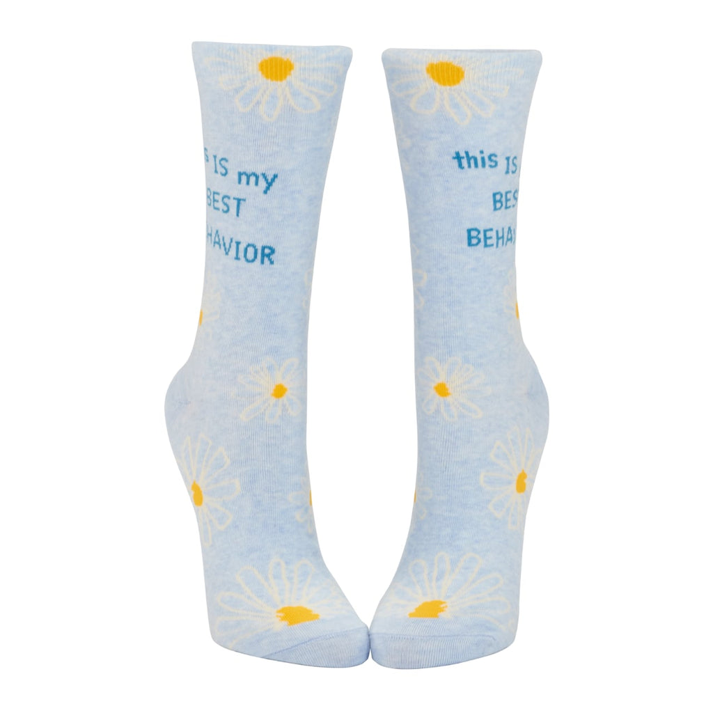 My Best Behavior Crew Socks - Womens Blue Q Apparel & Accessories - Socks - Adult - Womens