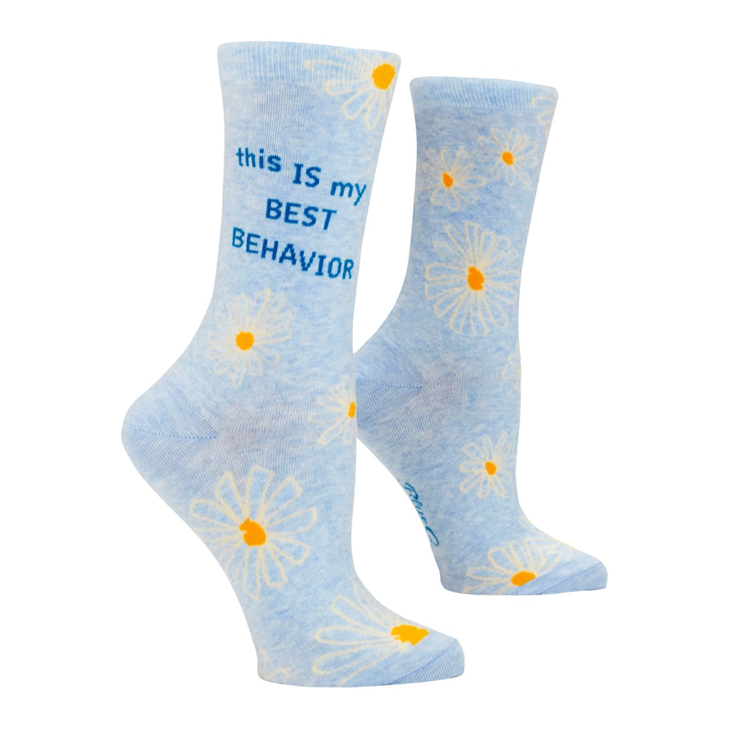 My Best Behavior Crew Socks - Womens Blue Q Apparel & Accessories - Socks - Adult - Womens