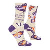 Really Into Butterflies Crew Socks - Womens Blue Q Apparel & Accessories - Socks - Adult - Womens