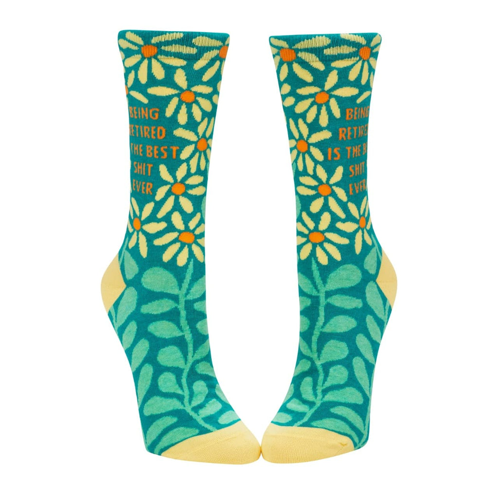 Retired Is Best Crew Socks - Womens Blue Q Apparel & Accessories - Socks - Adult - Womens