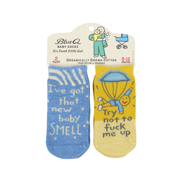 Baby Smell/F*ck Up Baby Sock Set Blue Q Apparel & Accessories - Socks - Baby & Kids - Baby & Toddler