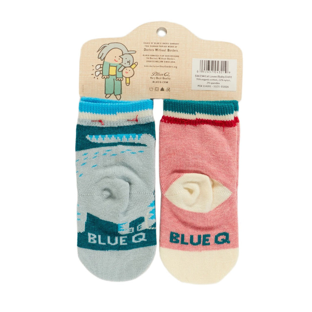 Cat Lover/Baby Did It Baby Sock Set Blue Q Apparel & Accessories - Socks - Baby & Kids - Baby & Toddler