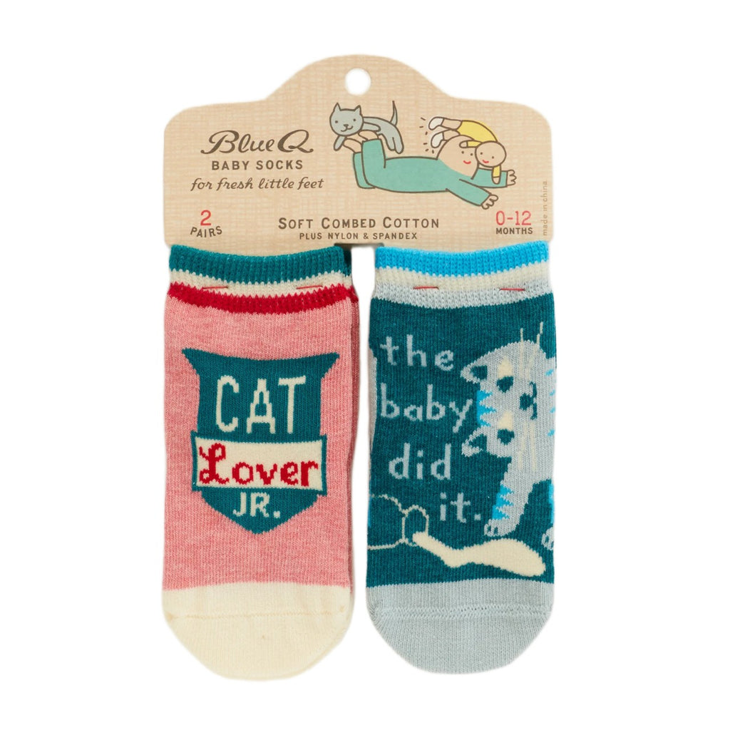 Cat Lover/Baby Did It Baby Sock Set Blue Q Apparel & Accessories - Socks - Baby & Kids - Baby & Toddler