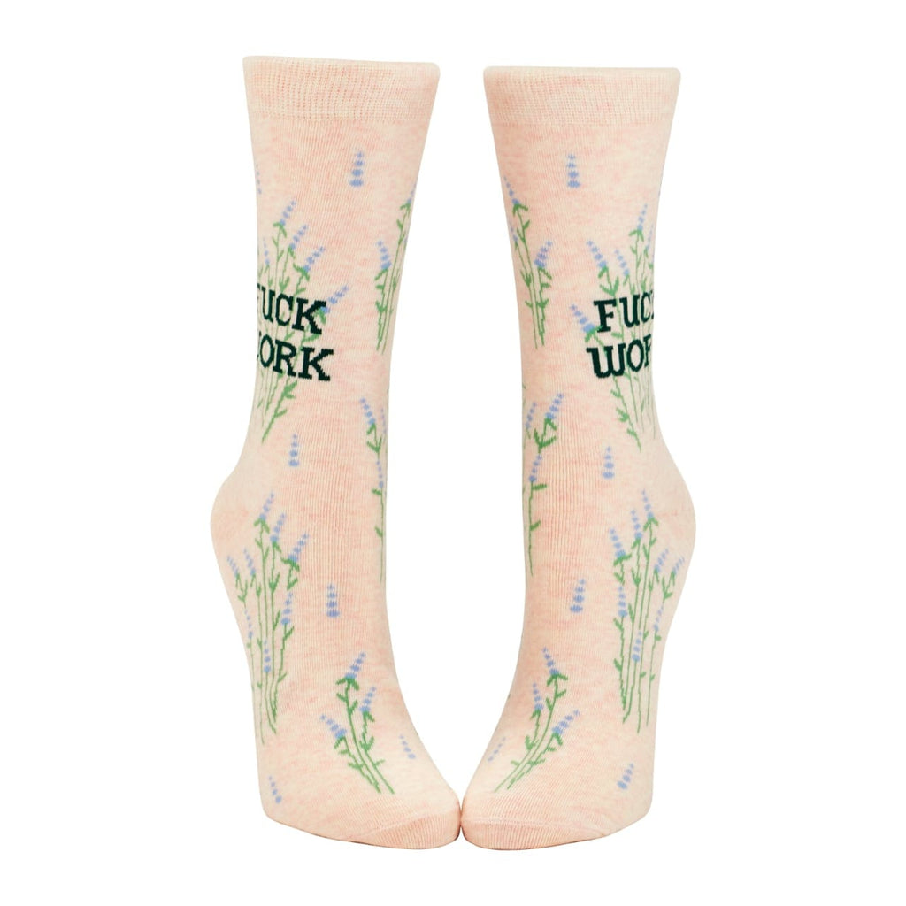 F*ck Work Crew Socks - Womens Blue Q Apparel & Accessories - Socks