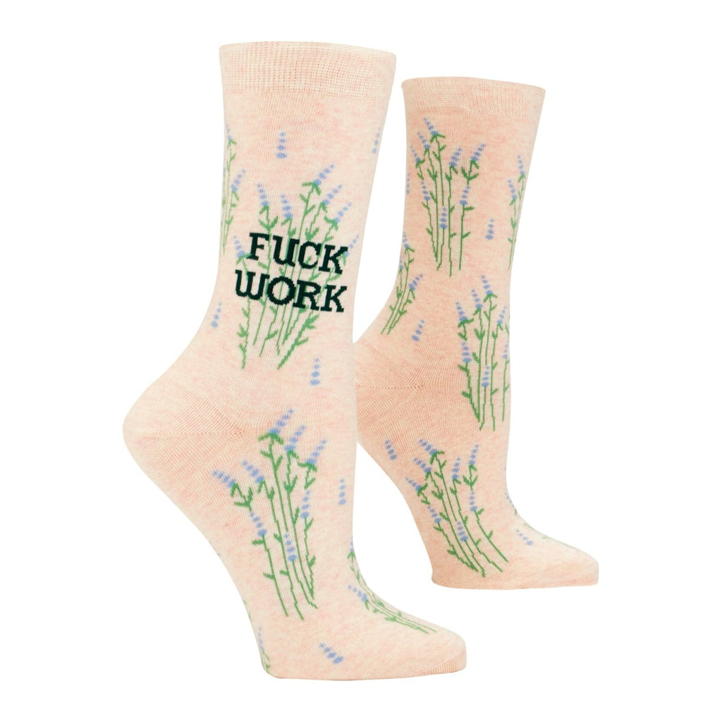 F*ck Work Crew Socks - Womens Blue Q Apparel & Accessories - Socks