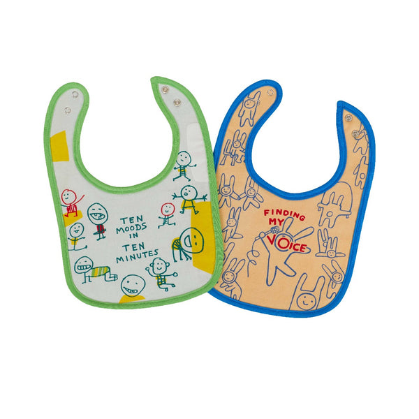 Ten Moods/My Voice Baby Bib Set Blue Q Baby & Toddler - Nursing & Feeding - Bibs & Burp Cloths