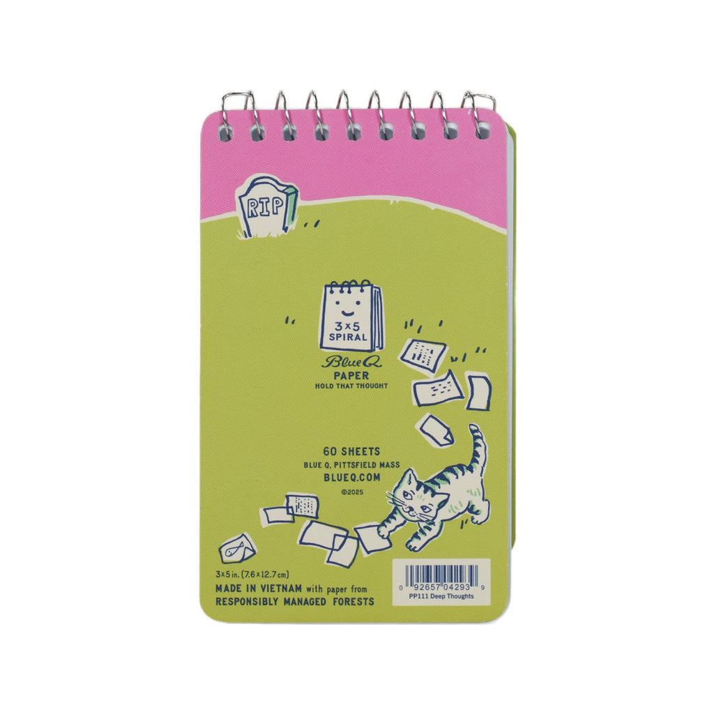 Deep Thoughts Spiral Notebook Blue Q Books - Blank Notebooks & Journals