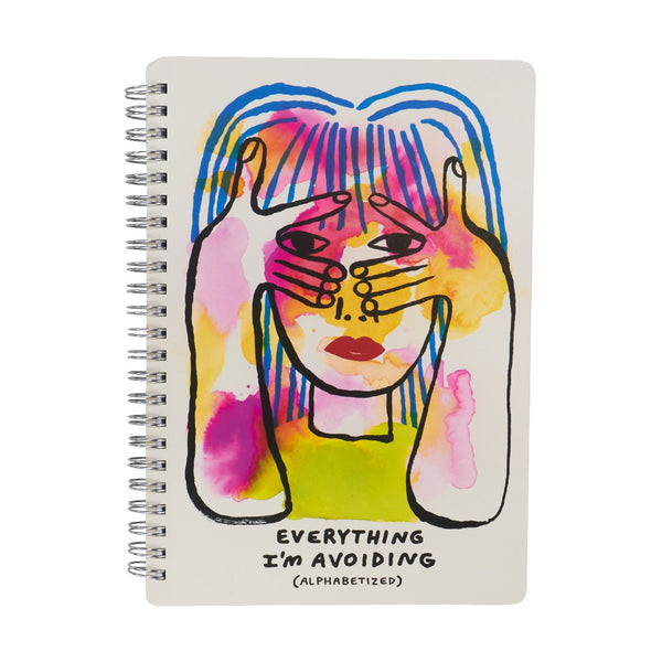 Everything Avoiding 6X8 Spiral Notebook Blue Q Books - Blank Notebooks & Journals