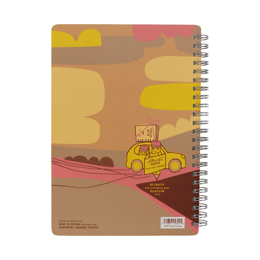 Family Scheduling 6X8 Spiral Notebook Blue Q Books - Blank Notebooks & Journals