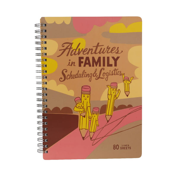 Family Scheduling 6X8 Spiral Notebook Blue Q Books - Blank Notebooks & Journals