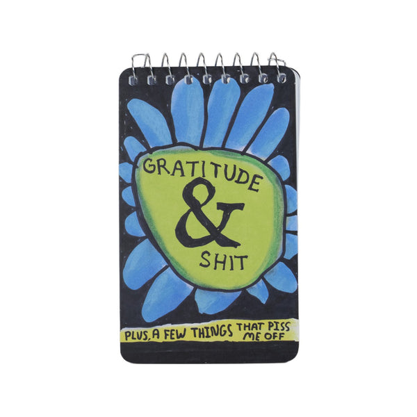 Gratitude And Shit Spiral Notebook Blue Q Books - Blank Notebooks & Journals