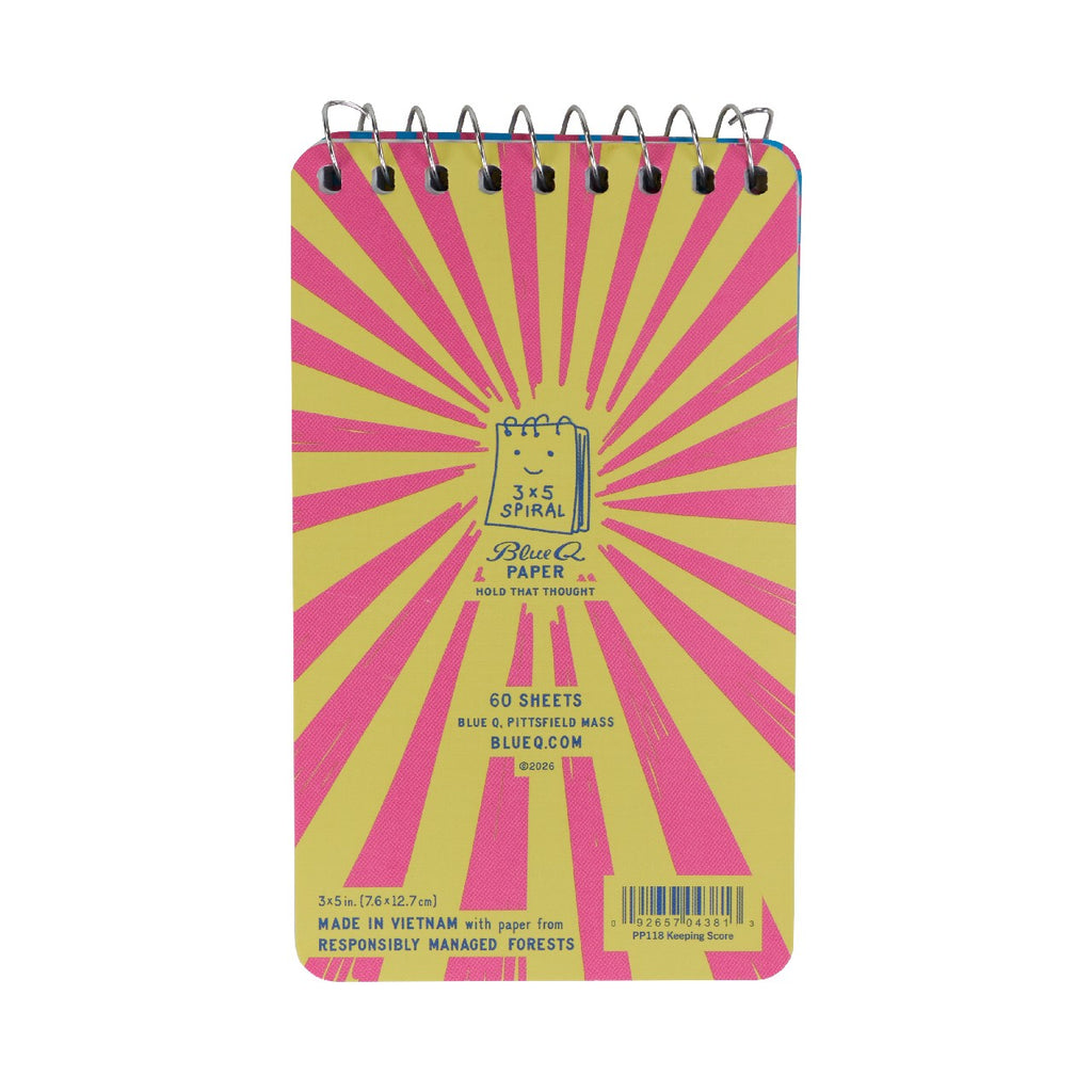 Keeping Score 3X5 Spiral Notebook Blue Q Books - Blank Notebooks & Journals