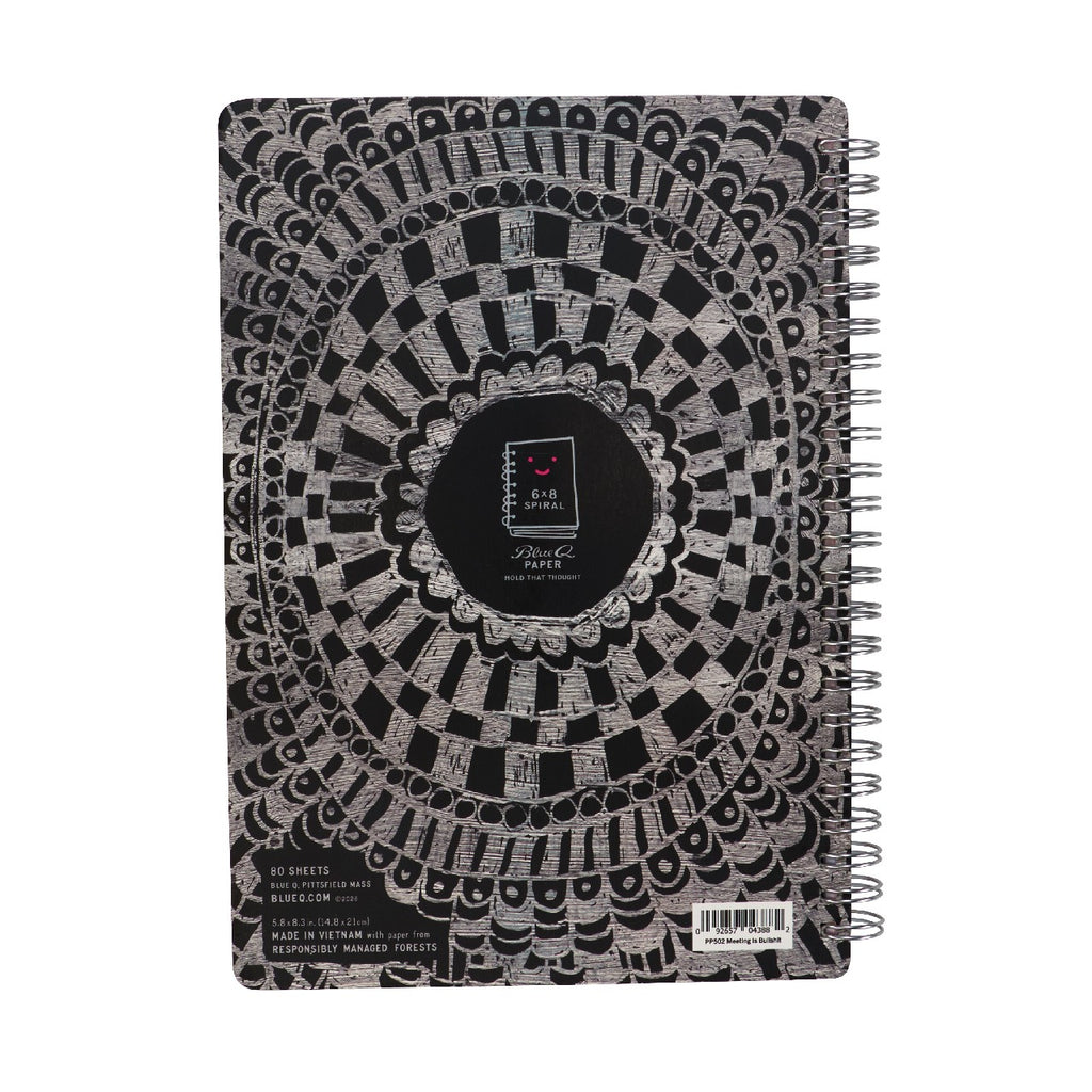 Meeting Is Bullshit 6X8 Spiral Notebook Blue Q Books - Blank Notebooks & Journals