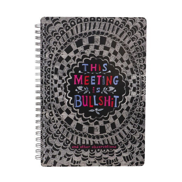 Meeting Is Bullshit 6X8 Spiral Notebook Blue Q Books - Blank Notebooks & Journals