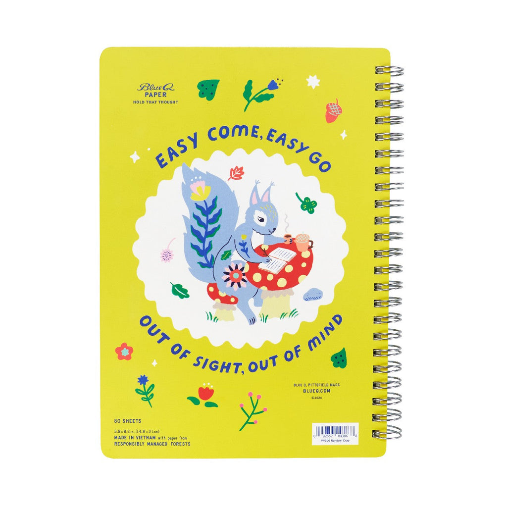 Random Crap 6X8 Spiral Notebook Blue Q Books - Blank Notebooks & Journals
