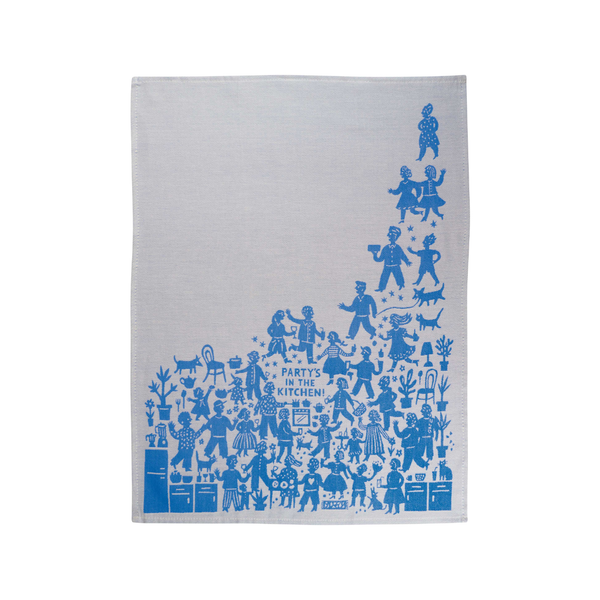 BLQ TOWEL WOVEN PARTY IN THE KITCHEN Blue Q Home - Kitchen & Dining - Kitchen Cloths & Dish Towels