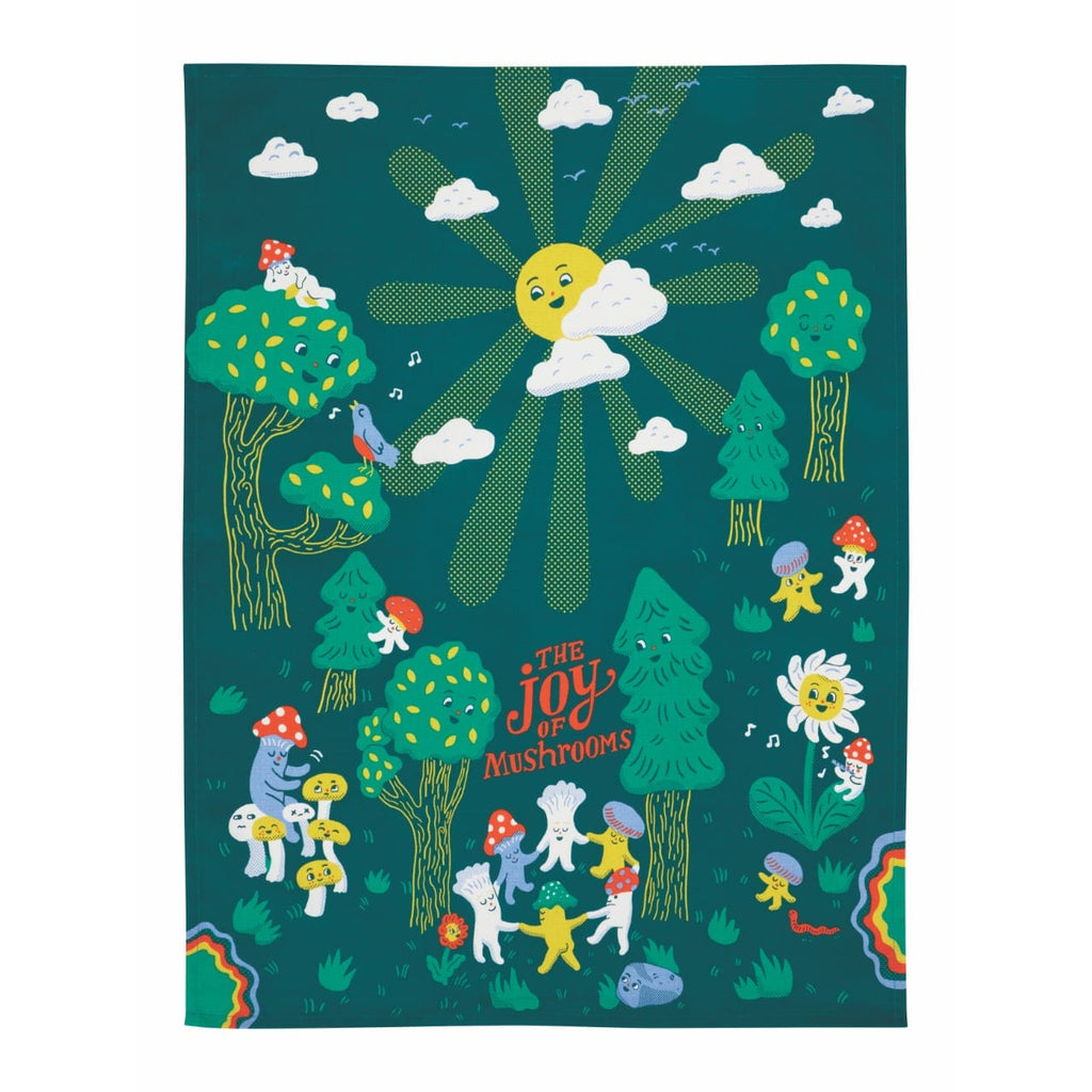Joy Of Mushrooms Printed Dish Towel Blue Q Home - Kitchen & Dining - Kitchen Cloths & Dish Towels