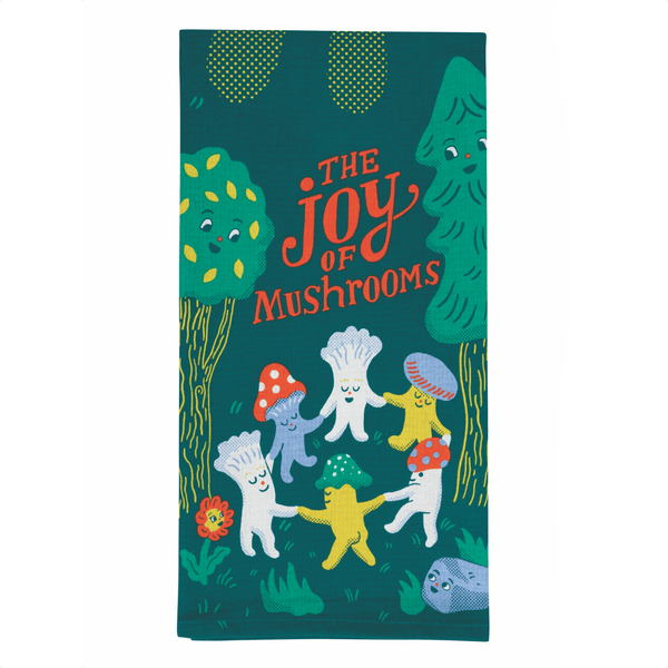Joy Of Mushrooms Printed Dish Towel Blue Q Home - Kitchen & Dining - Kitchen Cloths & Dish Towels