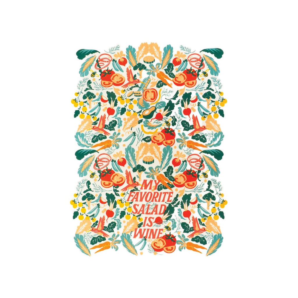 My Favorite Salad Printed Dish Towel Blue Q Home - Kitchen & Dining - Kitchen Cloths & Dish Towels