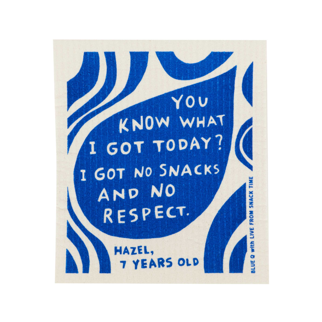 No Snacks And No Respect Kid Quote Swedish Dishcloth Blue Q Home - Kitchen & Dining - Kitchen Cloths & Dish Towels