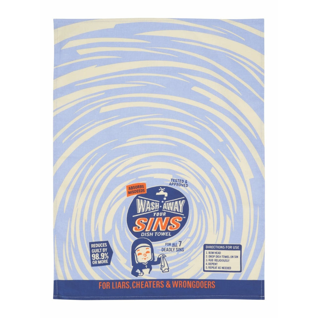 Wash Away Sins Printed Dish Towel Blue Q Home - Kitchen & Dining - Kitchen Cloths & Dish Towels