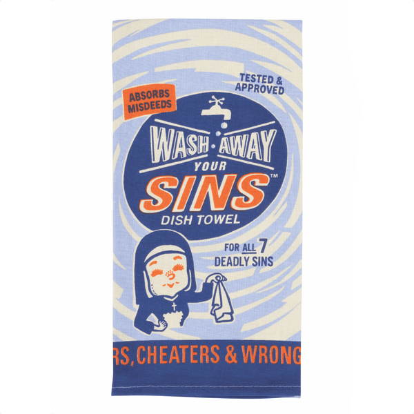 Wash Away Sins Printed Dish Towel Blue Q Home - Kitchen & Dining - Kitchen Cloths & Dish Towels