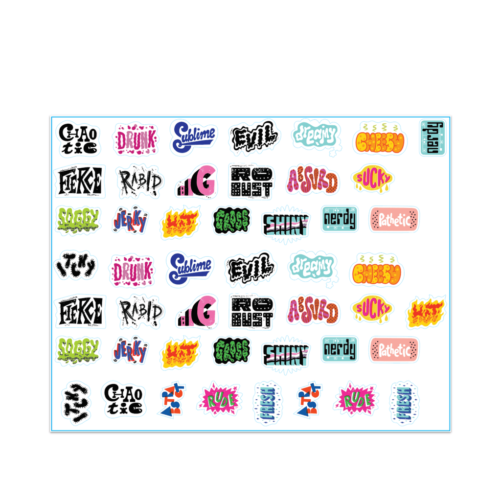 Amazing Adjectives Sticker Set Blue Q Impulse - Decorative Stickers