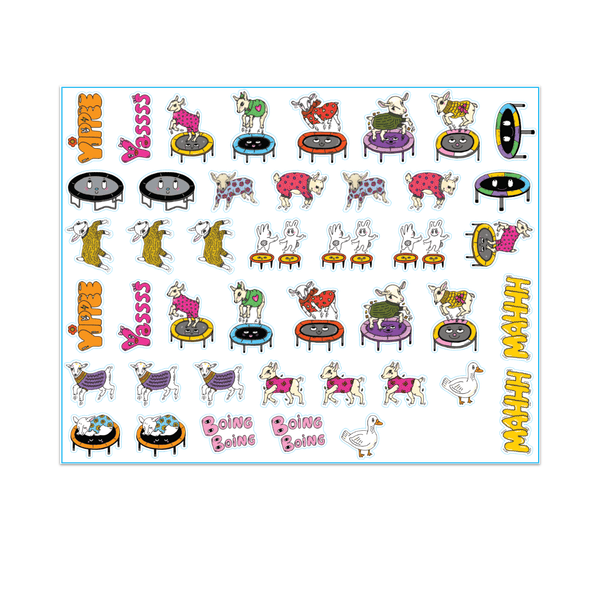 Baby Goats Sticker Set Blue Q Impulse - Decorative Stickers