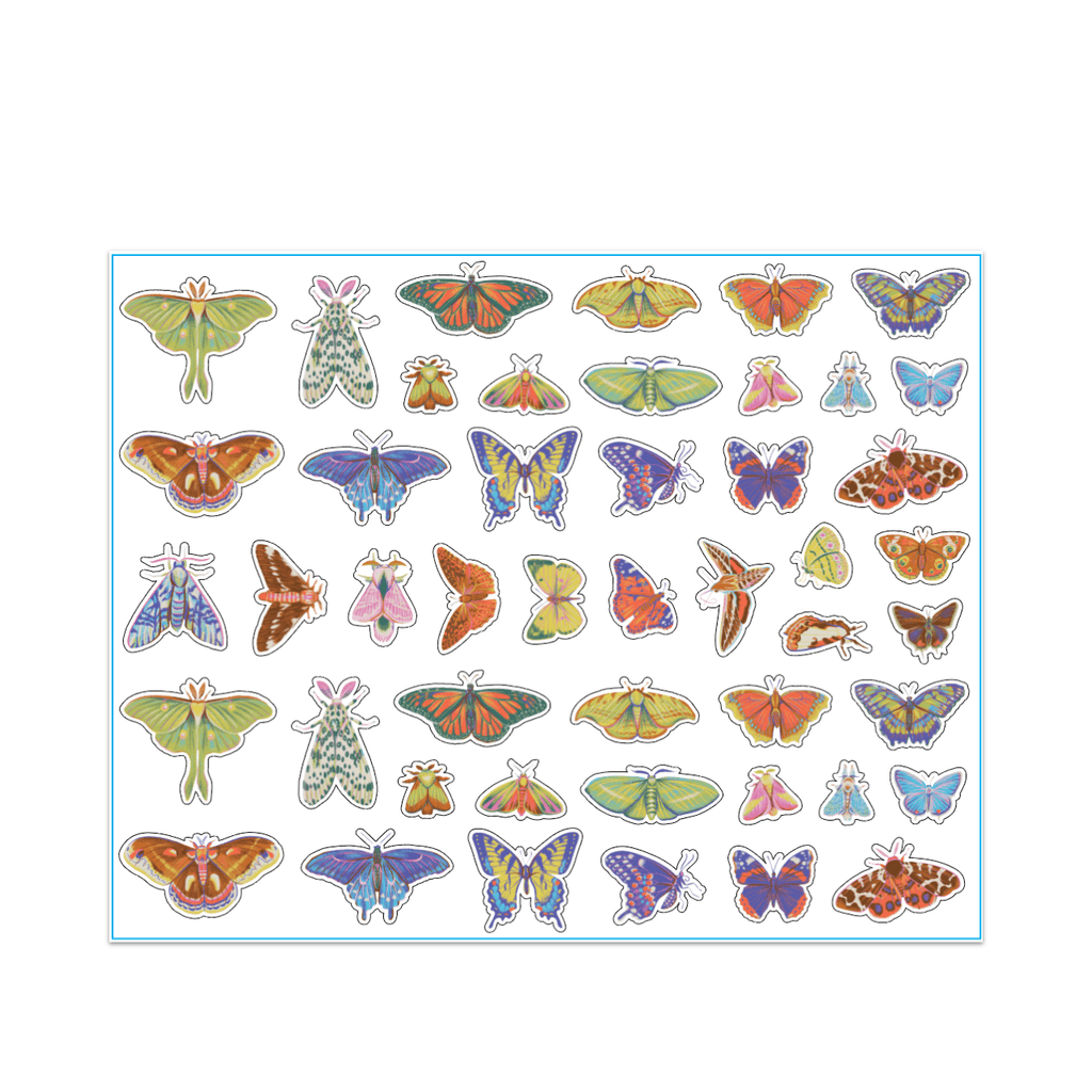 Butterflies & Moths Sticker Set Blue Q Impulse - Decorative Stickers