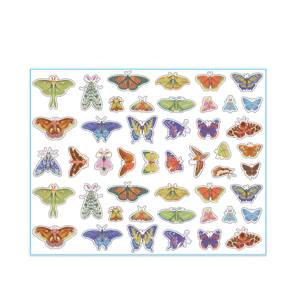 Butterflies & Moths Sticker Set Blue Q Impulse - Decorative Stickers