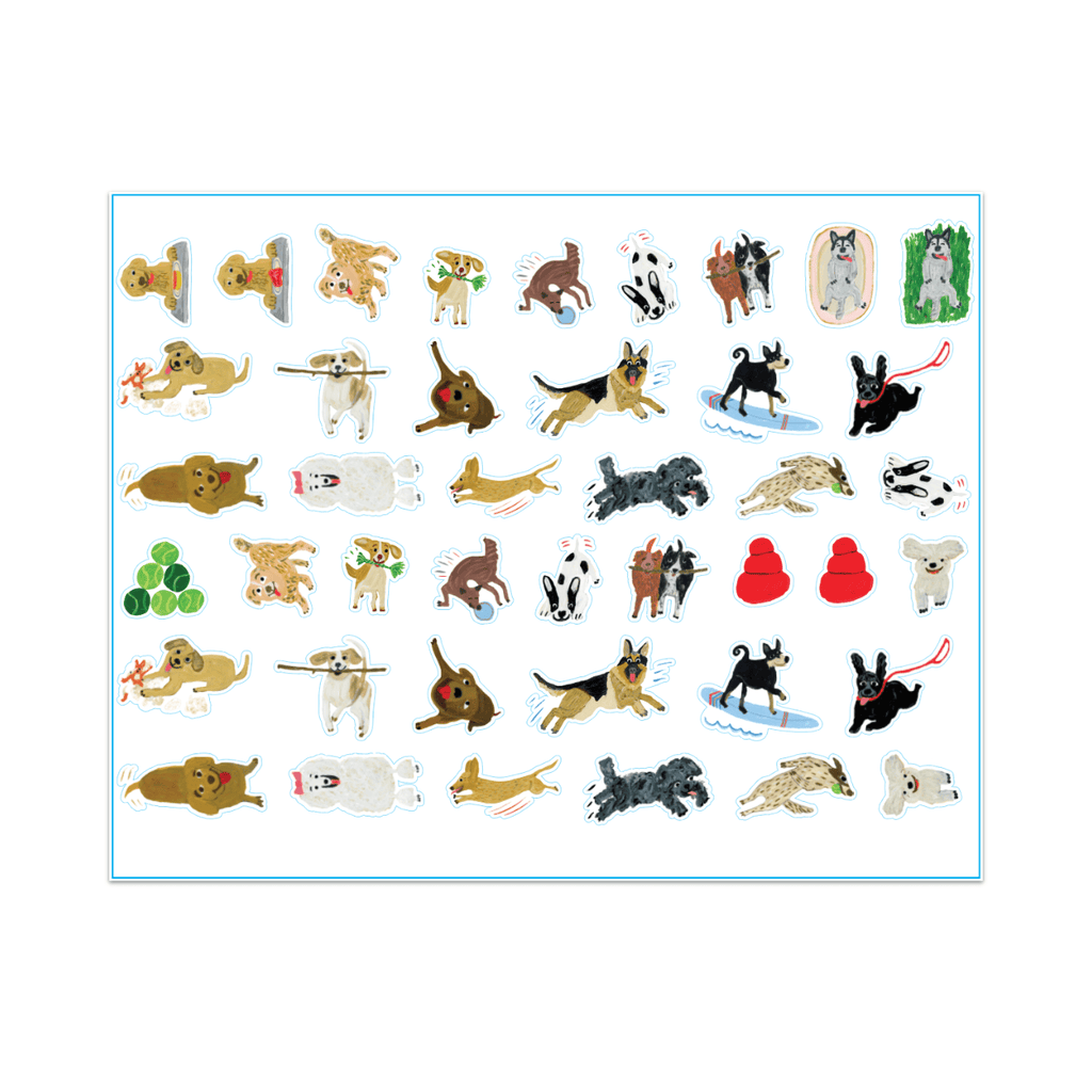 Really Excited About Dogs Sticker Set Blue Q Impulse - Decorative Stickers