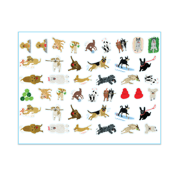 Really Excited About Dogs Sticker Set Blue Q Impulse - Decorative Stickers