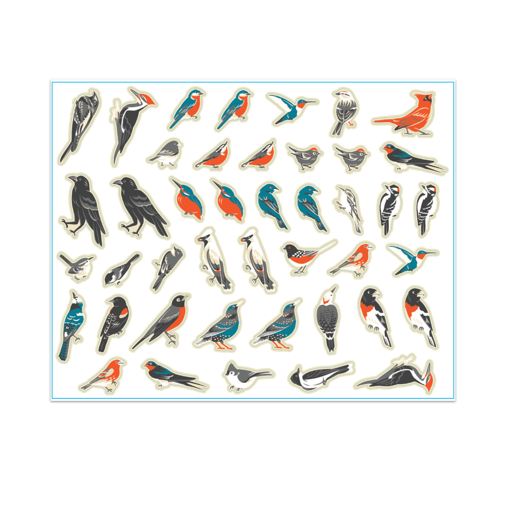 Really Into Birds Sticker Set Blue Q Impulse - Decorative Stickers