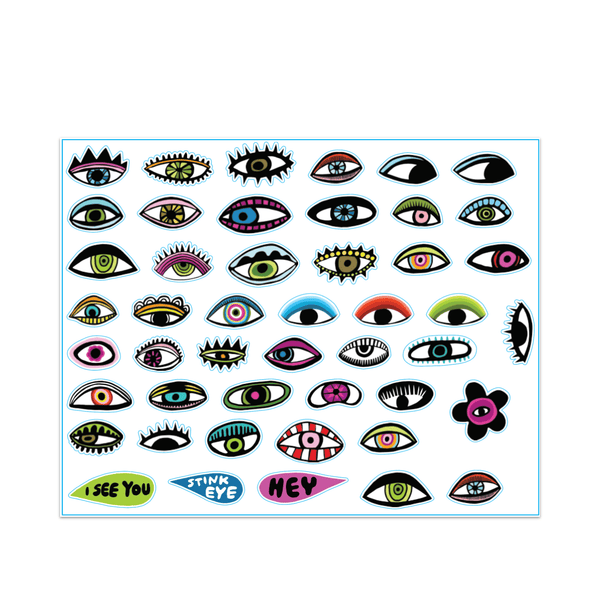 Stink Eye Sticker Set Blue Q Impulse - Decorative Stickers
