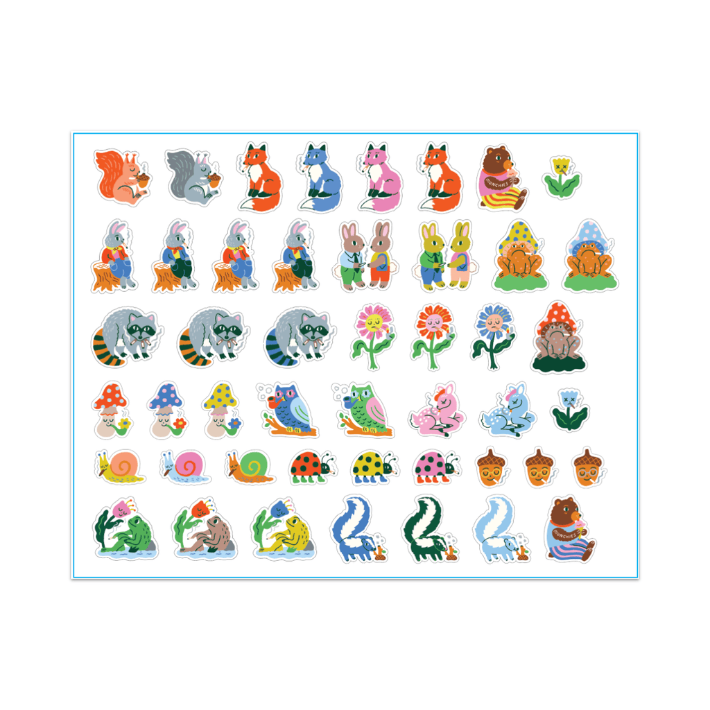 Woodland Critters Sticker Set Blue Q Impulse - Decorative Stickers