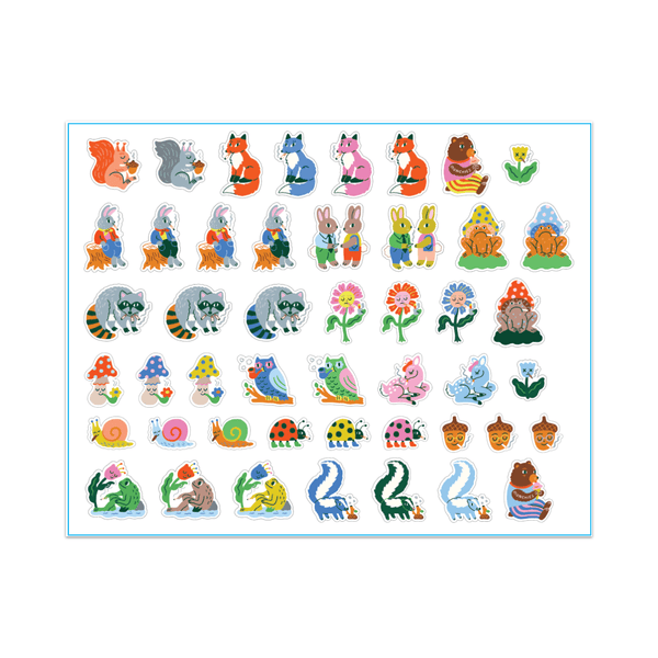 Woodland Critters Sticker Set Blue Q Impulse - Decorative Stickers