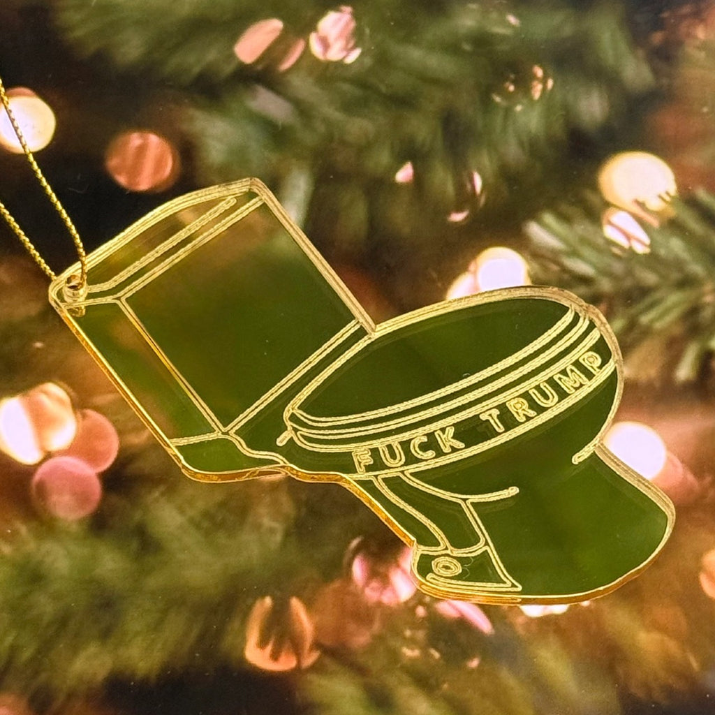 Fuck Trump Toilet Ornament BobbyK Boutique Holiday - Ornaments