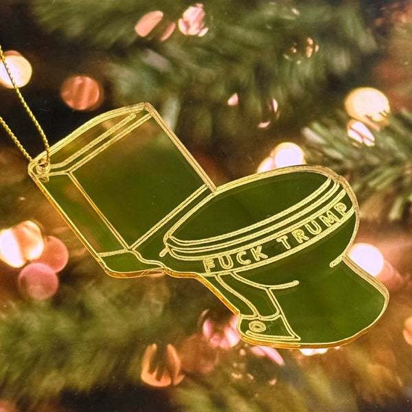 Fuck Trump Toilet Ornament BobbyK Boutique Holiday - Ornaments