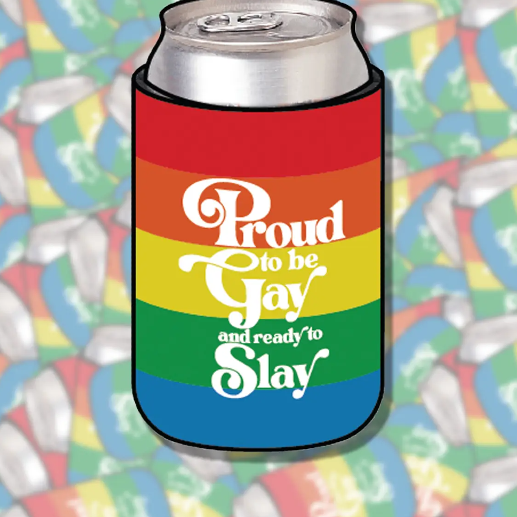 Proud To Be Gay And Ready To Slay Can Cooler BobbyK Boutique Home - Mugs & Glasses - Koozies