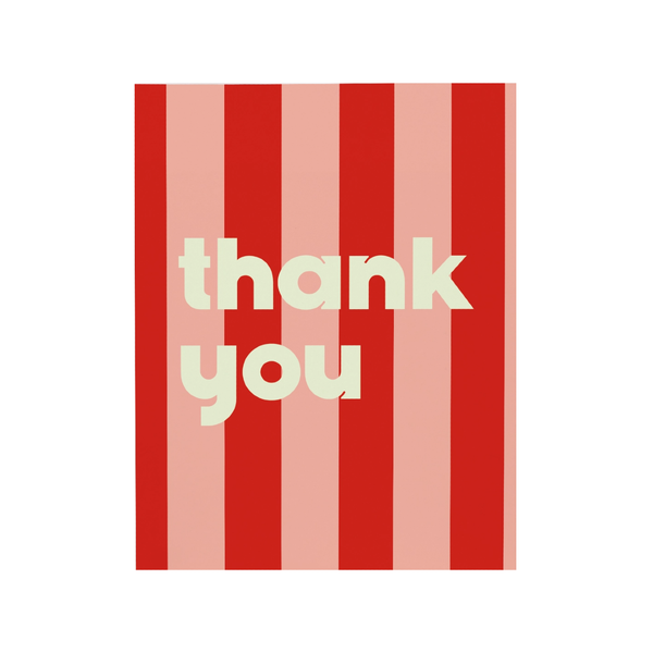 Red Stripe Thank You Card Bon Femmes Cards - Thank You