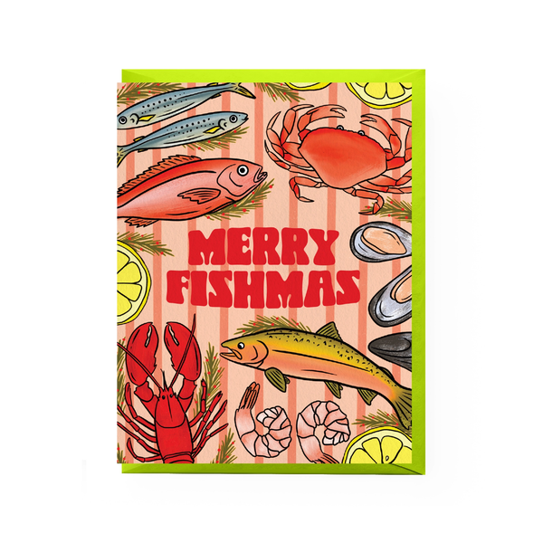 Feast Of Seven Fishes Christmas Card Boss Dotty Paper Co Cards - Holiday - Christmas