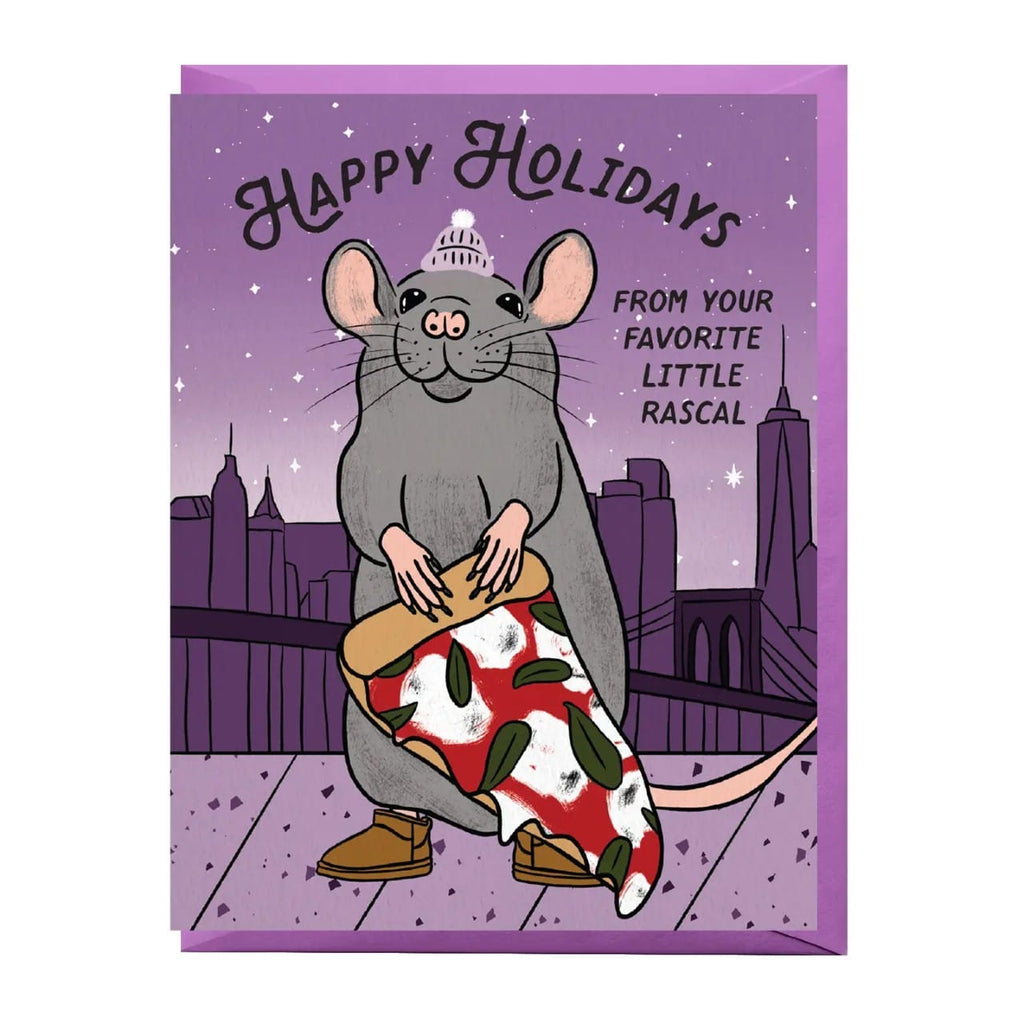 Pizza Rat Holiday Card Boss Dotty Paper Co Cards - Holiday - Happy Holidays