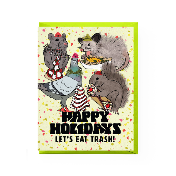 Trash Animals Holiday Card Boss Dotty Paper Co Cards - Holiday - Happy Holidays