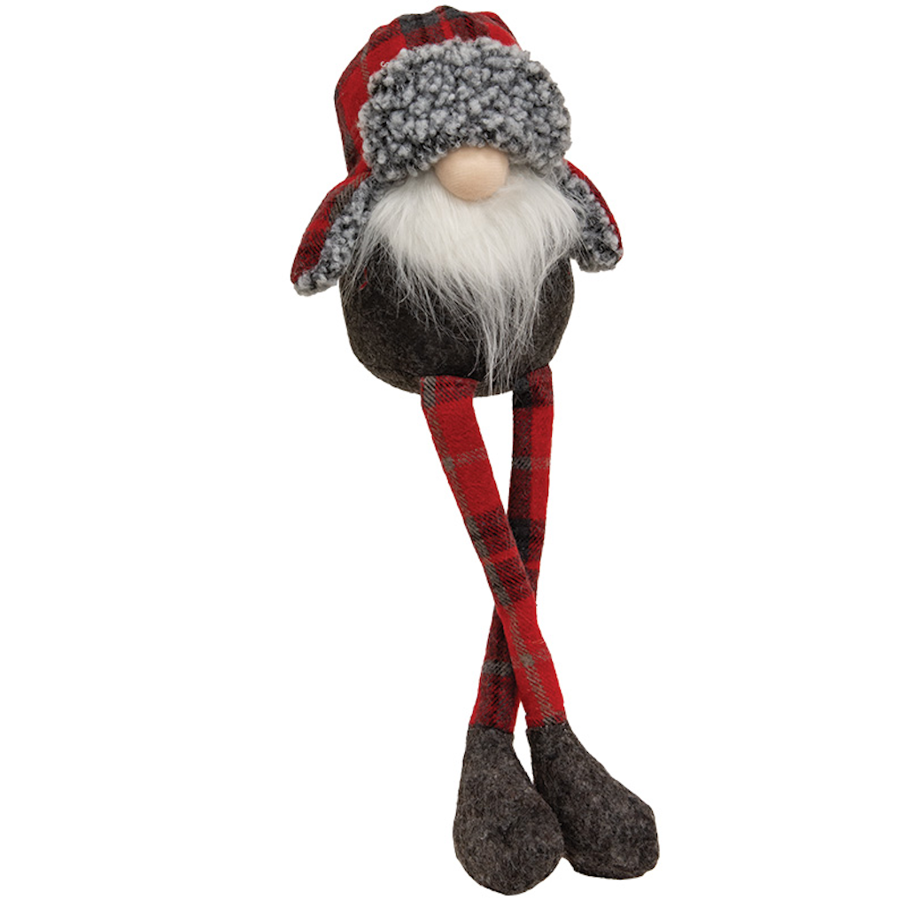 Dangle Leg Small Winter Plaid Gnome Bright Ideas Holiday - Home