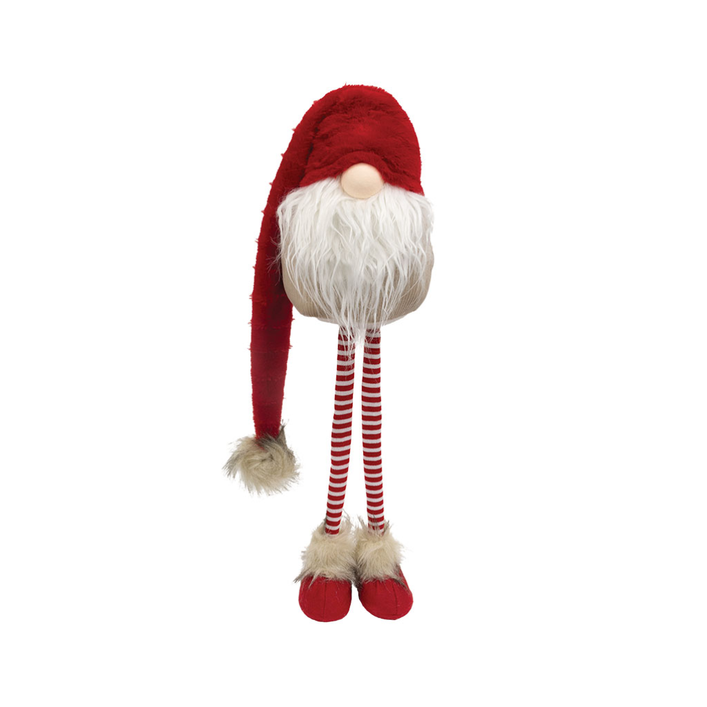 Standing Red Fuzzy Gnome With Dangle Hat Bright Ideas Holiday - Home
