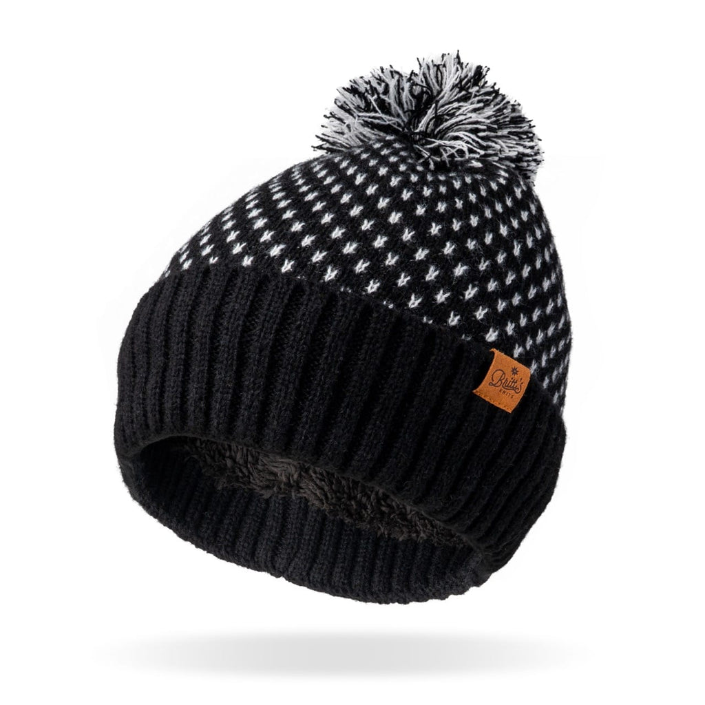 Black BKHP-U24 Highland Pom Hat Britt's Knits Apparel & Accessories - Winter - Adult - Hats